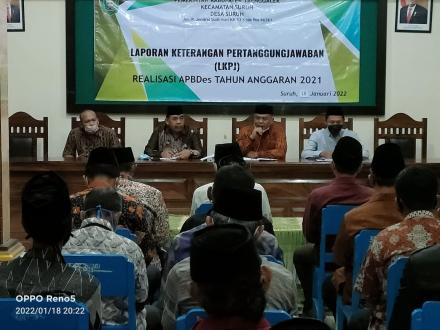 RAPAT  LAPORAN KETERANGAN  PERTANGGUNG JAWABAN REALISASI APBDes 2021 