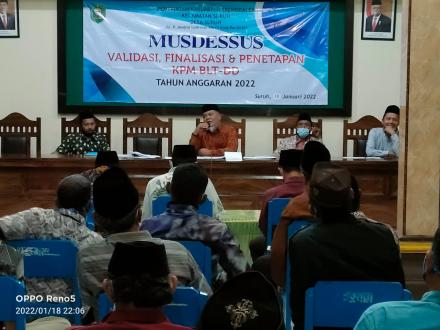 MUSDESSUS VALIDASI,FINALISASI,DAN PENETAPAN BLT KPM BLT DD 2022