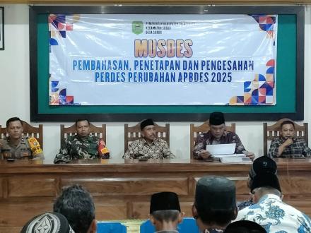 MUSDES PEMBAHASAN, PENETAPAN DAN PENGESAHAN PERDES PERUBAHAN APBDes TA 2025